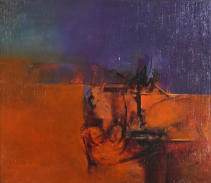 Wim Blom - Receding landscape, 1972 oil on canvas 54x63cm