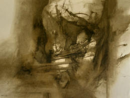 Wim Blom - “Man trapped” 1972 18” x 24” Odyssey series - oil and brush on paper Available   Estate inquire