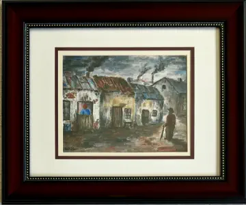 Wim Blom- South African Township 1940- 9.5” x 7.5”painted when Wim was 13 years old.