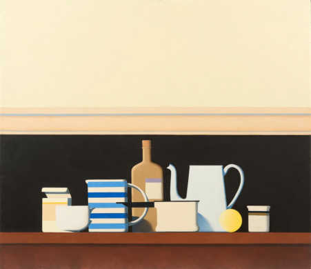 Wim Blom-Still life on a shelf  2017 Oil on panel  66 x 76.2 cm (26″ x 30″)