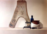 Wim Blom-Still life with cheese press 1983 oil on canvas 65 x 92 cm  Collection Museum of Art, Pretoria,South Africa