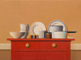 Wim Blom-The red cabinet 2011 oil on canvas 50 x 69.42 cm