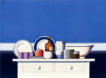 Wim Blom- White and blue still life. 2012 oil on canvas 71 x 96.5 cm- 28 x 38 inches 