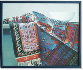 Wim Blom - Oriental rug with white bowl 1985 - 60 x 73 cm  *canvas giclee reproduction print  