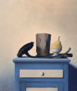 Wim Blom - Still life on cabinet 2002 oil on canvas 73 x 60 cm