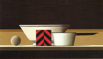 Wim Blom - Still life with Nijmegen box 2007 oil on canvas 35.5 x 61 cm.