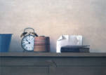 Wim Blom - Still life with clock 1980 oil on canvas 41.5x56 cm