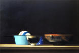 Wim Blom - Still life with striped ball 1981 oil on canvas  60x81 cm