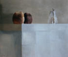Wim Blom - Still life with two apples 1978 oil on paper 39.5x47 cm-University  of Witwatersrand Johannesburg
