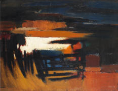 Wim Blom - Sunset oil on board 90.5x70.5 cm