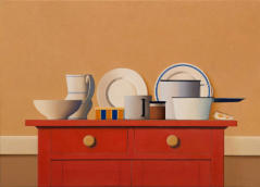 Wim Blom - The red cabinet 2011 oil on canvas 24” x 20”
