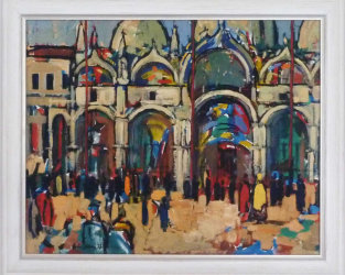 Wim Blom - Venice I facade 1953  40 x 50 cm 